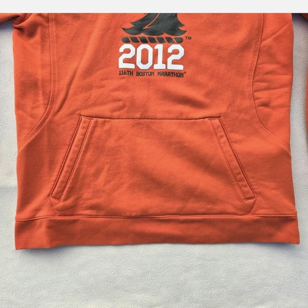 EUC Boston Marathon 2012 Adidas Orange Hoodie Sz Mens Med (Unisex) - Picture 4 of 13